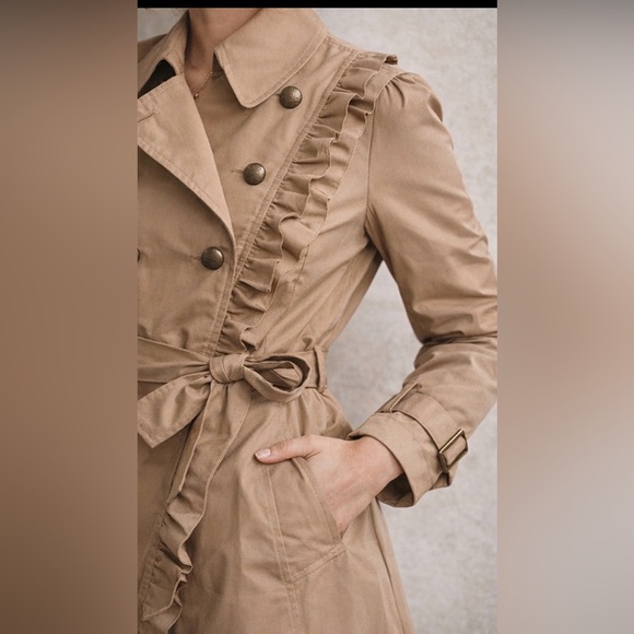 Anthropologie Elevenses ruffle tench coat - Picture 6 of 7